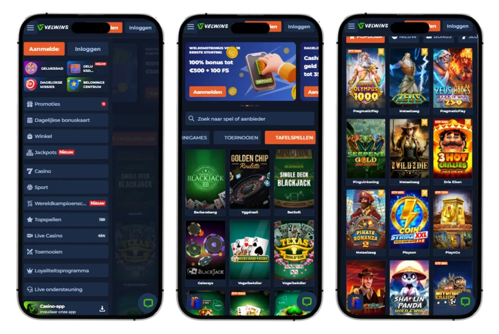 Velwins Casino app